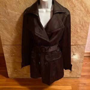 Women jacket not new double breasted with belt black sizeXL